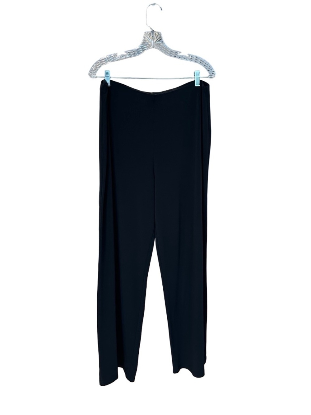 Alfani Women's Wide Leg Pants Pull On Stretch Elastic Waist Black Large